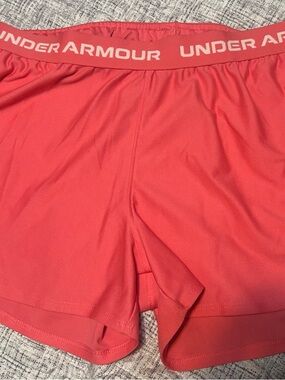Under Armour Coral Athletic Shorts with Branded Waistband